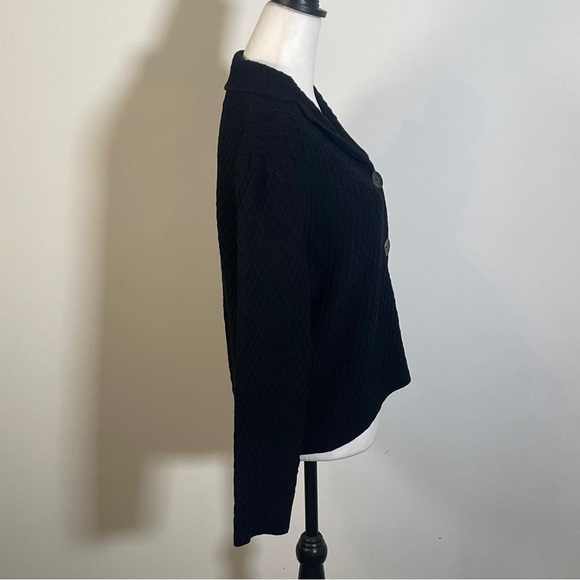 Jones New York Collection Black Collared Button Down Long Sleeve Blazer L - Picture 4 of 9